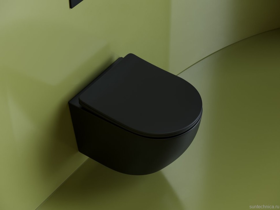 Комплект Унитаз подвесной Ceramicanova Uno Rimless CN11001MB черный матовый + Инсталляция STWORKI + Кнопка 230823 хром матовый
