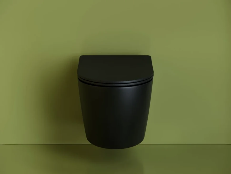 Комплект Унитаз подвесной Ceramicanova Uno Rimless CN11001MB черный матовый + Инсталляция STWORKI + Кнопка 230823 хром матовый