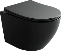 Комплект Унитаз подвесной Ceramicanova Uno Rimless CN11001MB черный матовый + Инсталляция STWORKI + Кнопка 230823 хром матовый