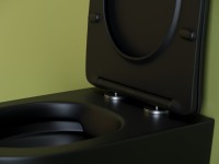 Комплект Унитаз подвесной Ceramicanova Uno Rimless CN11001MB черный матовый + Инсталляция STWORKI + Кнопка 230823 хром матовый