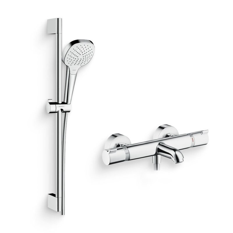 Душевой комплект Термостат Hansgrohe Ecostat Comfort 13114000 для ванны с душем, хром + Гарнитур Croma Select E Vario 26582400