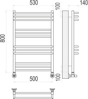 Полотенцесушитель водяной Terminus Кельн П12 500х800