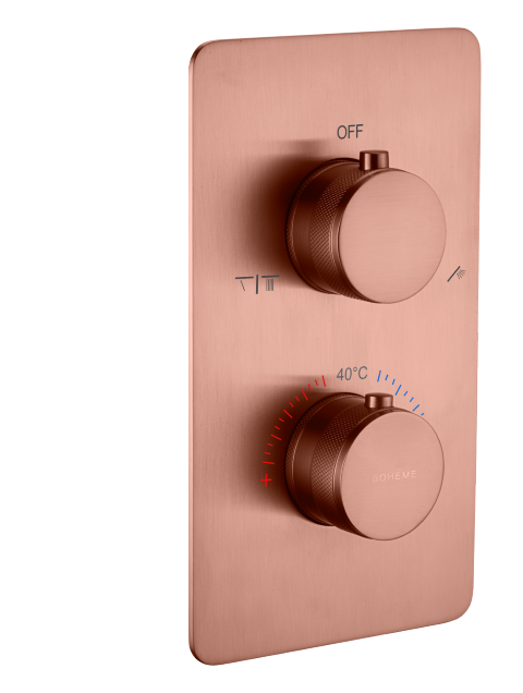 Термостатический смеситель встраиваемый Boheme Cell 134-2-CB С ВНУТРЕННЕЙ ЧАСТЬЮ, copper brushed