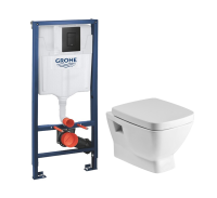 Комплект Унитаз подвесной Santek Нео 1WH302423 с микролифтом + Инсталляция Grohe Solido 38811KF0 3 в 1 с кнопкой смыва