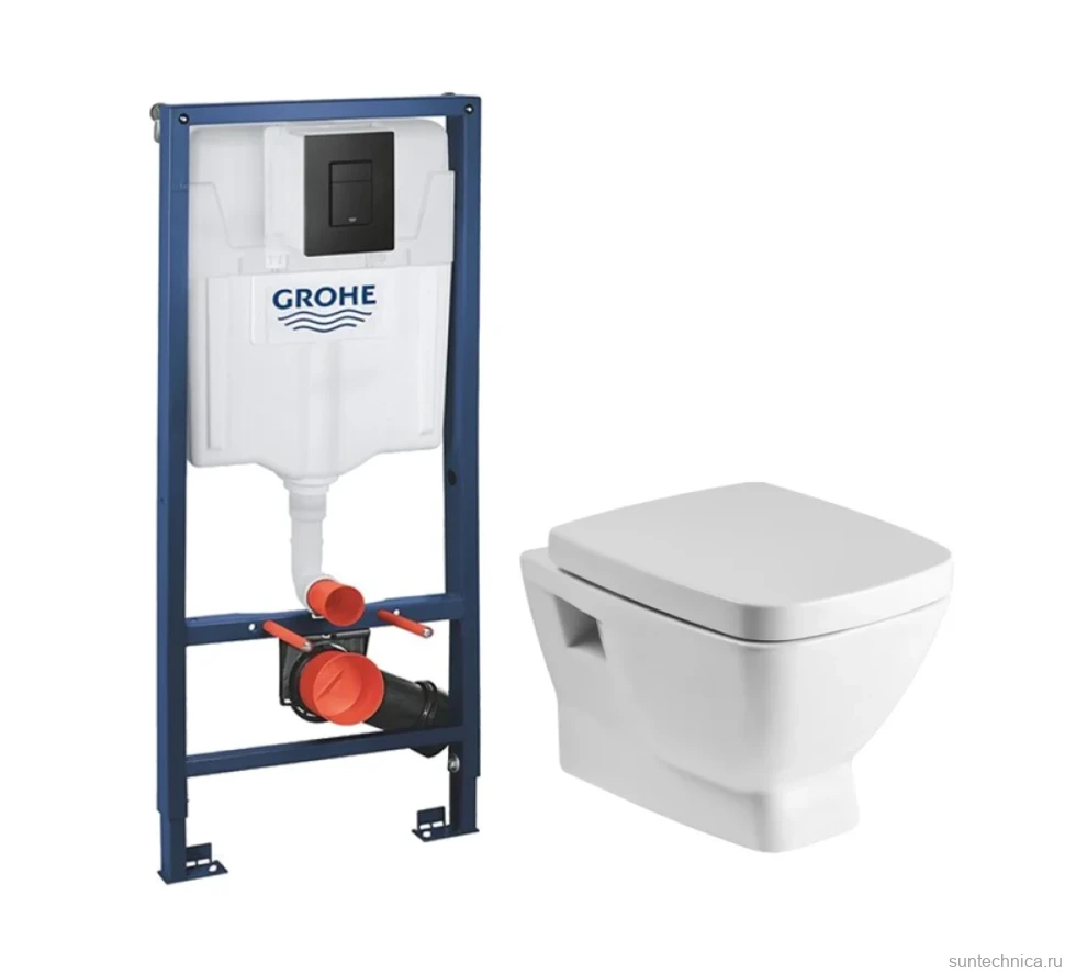 Комплект Унитаз подвесной Santek Нео 1WH302423 с микролифтом + Инсталляция Grohe Solido 38811KF0 3 в 1 с кнопкой смыва