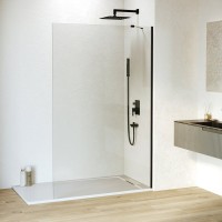 Душевая перегородка RGW Walk In WA-110B 140x195 см, профиль матовый черный, стекло прозрачное