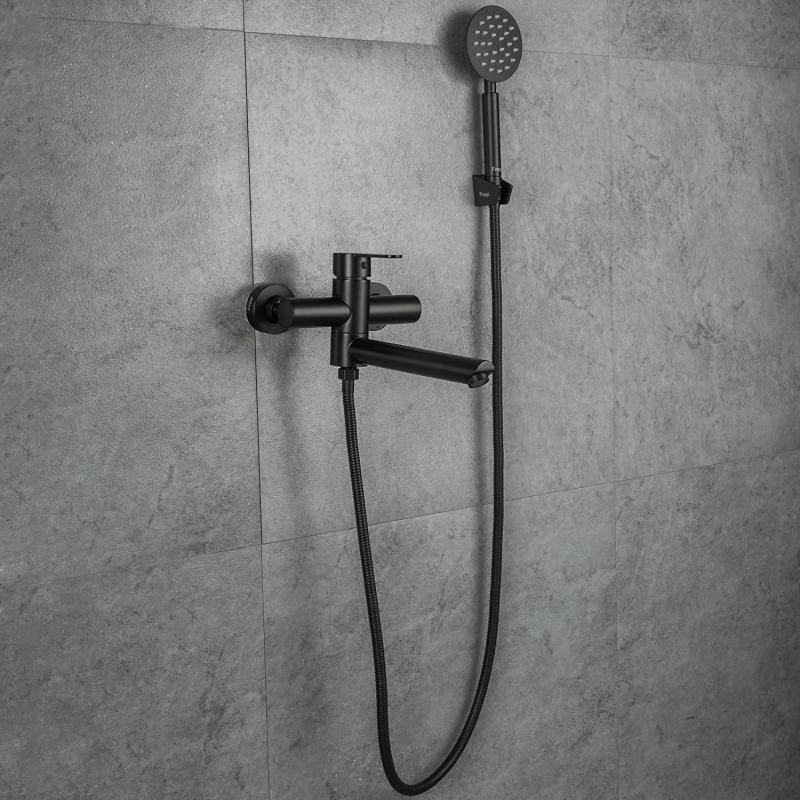 Смеситель с длинным изливом для ванны Frap H801-6 F32801-6 черный