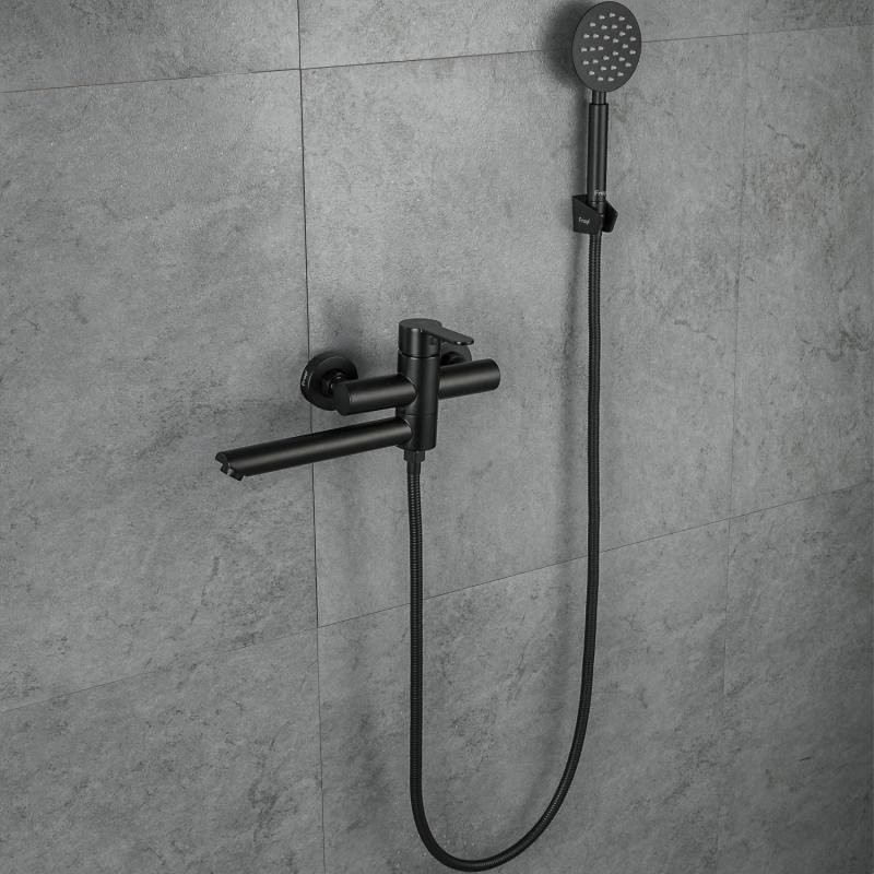 Смеситель с длинным изливом для ванны Frap H801-6 F32801-6 черный