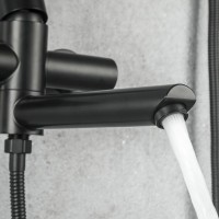 Смеситель с длинным изливом для ванны Frap H801-6 F32801-6 черный Смеситель с длинным изливом для ванны Frap H801-6 F32801-6 черный