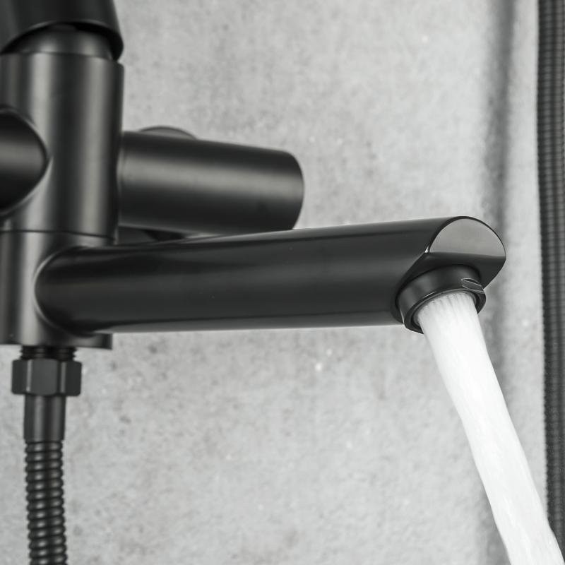 Смеситель с длинным изливом для ванны Frap H801-6 F32801-6 черный