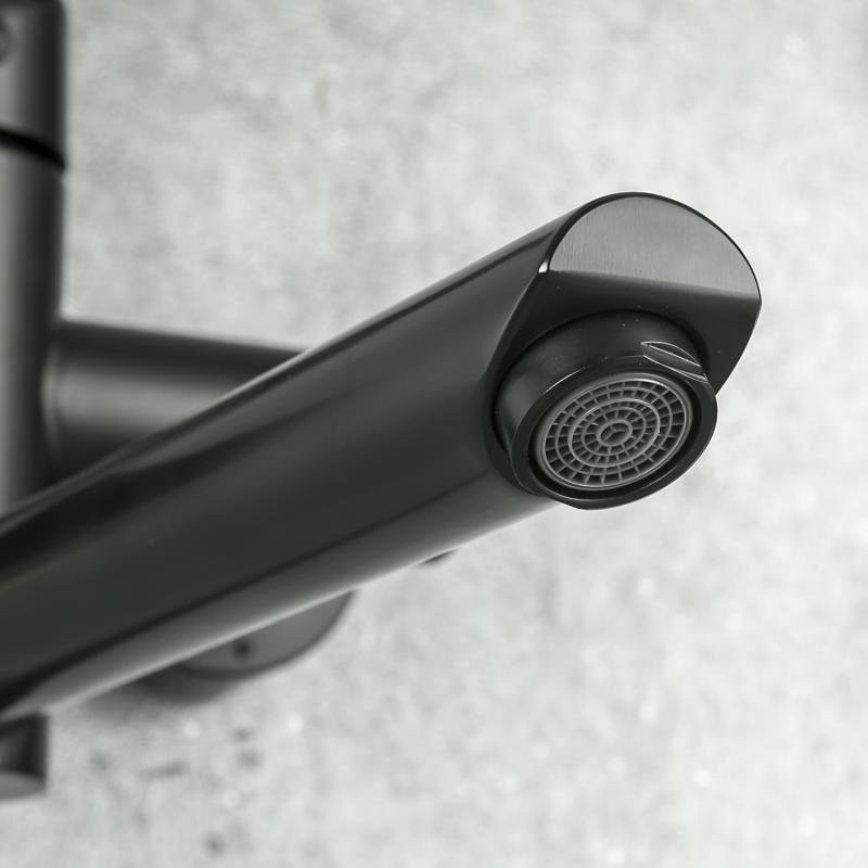 Смеситель с длинным изливом для ванны Frap H801-6 F32801-6 черный