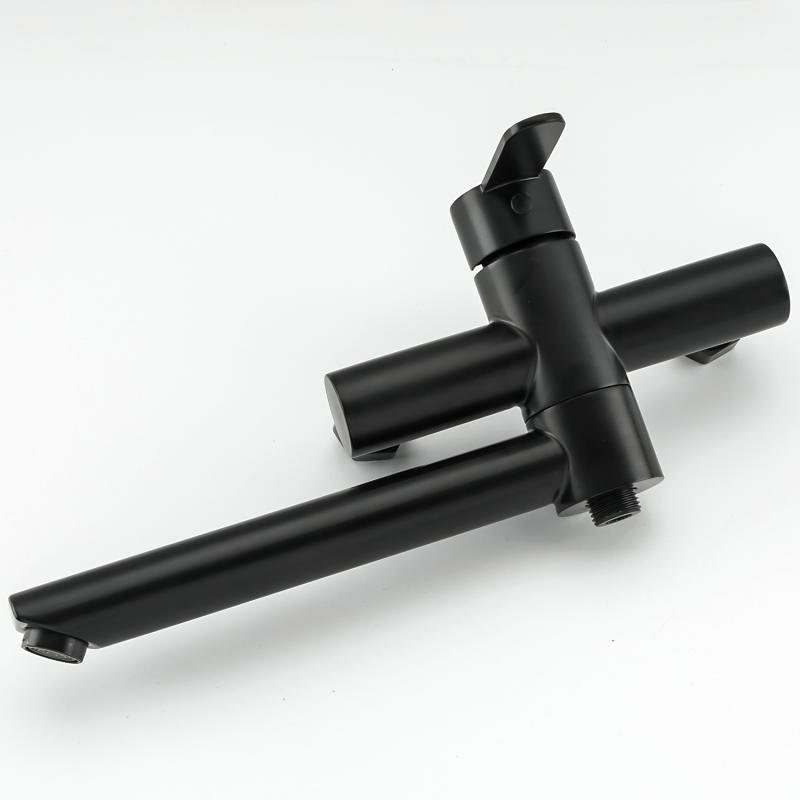 Смеситель с длинным изливом для ванны Frap H801-6 F32801-6 черный