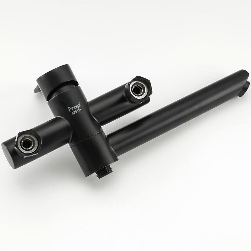 Смеситель с длинным изливом для ванны Frap H801-6 F32801-6 черный