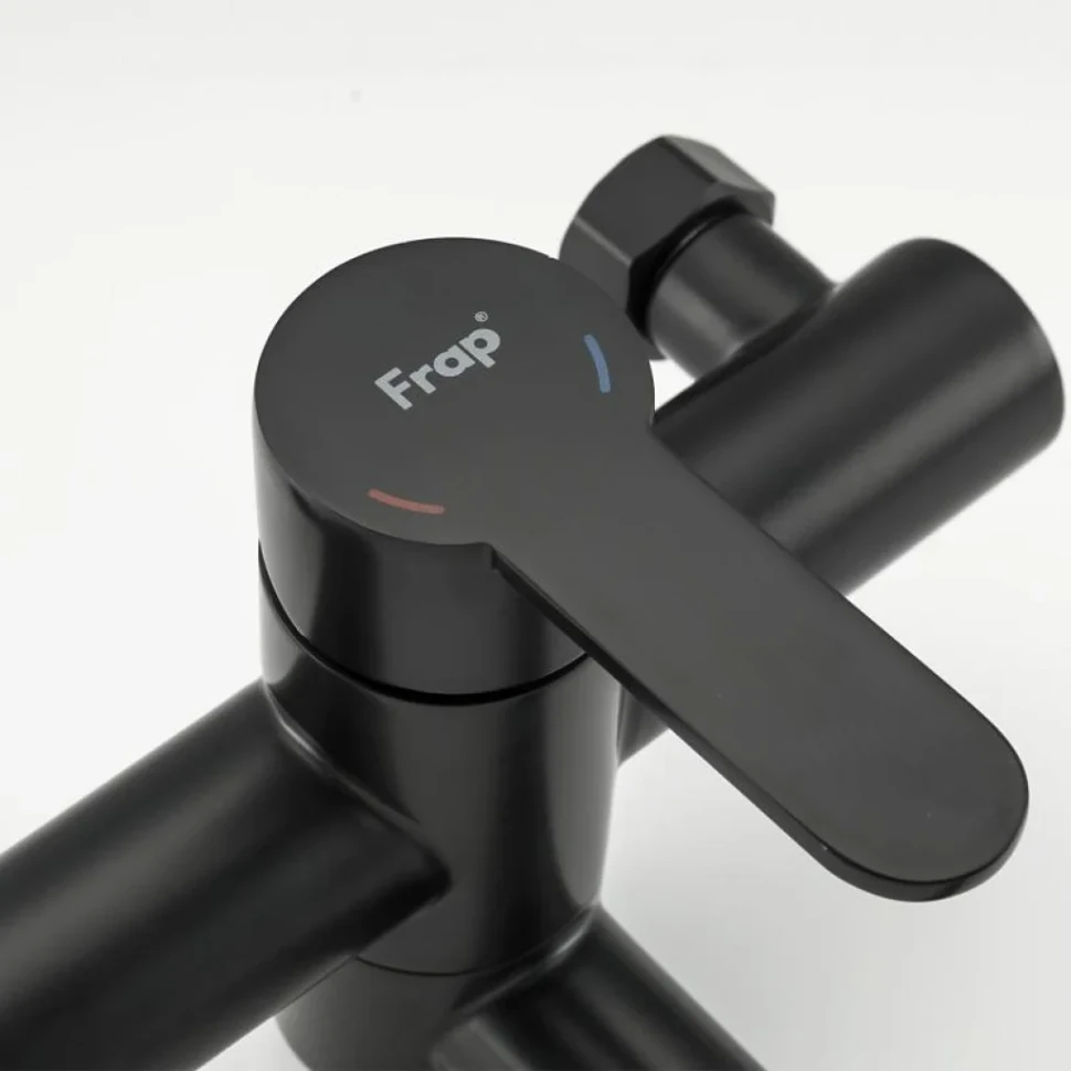 Смеситель с длинным изливом для ванны Frap H801-6 F32801-6 черный