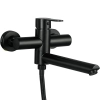 Смеситель с длинным изливом для ванны Frap H801-6 F32801-6 черный Смеситель с длинным изливом для ванны Frap H801-6 F32801-6 черный