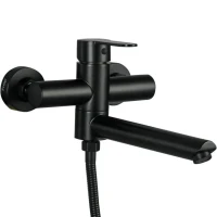 Смеситель с длинным изливом для ванны Frap H801-6 F32801-6 черный