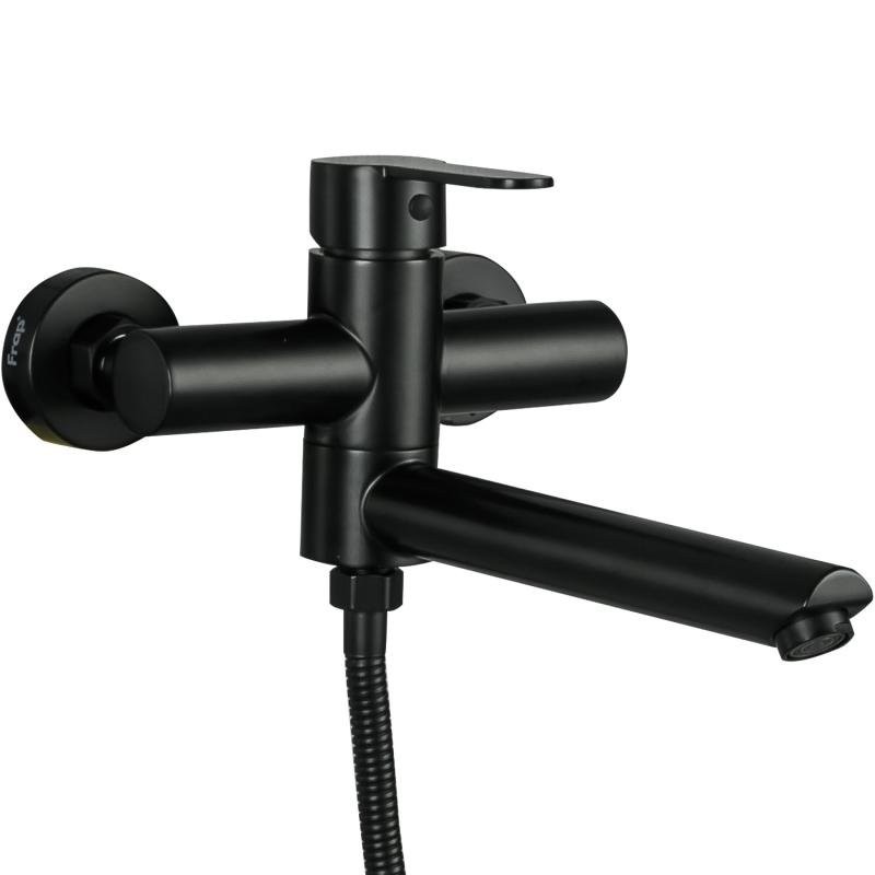 Смеситель с длинным изливом для ванны Frap H801-6 F32801-6 черный