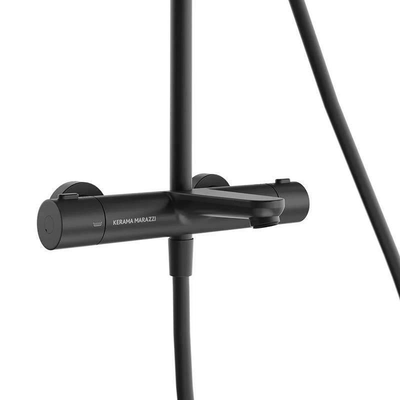 Душевая стойка KERAMA MARAZZI Fonte FO.301.KM.BLK.M матовая черная