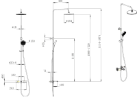 Душевая стойка KERAMA MARAZZI Fonte FO.301.KM.BLK.M матовая черная