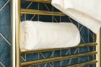 Полотенцесушитель электрический Сунержа Богема 3.1 020-6007-6040 70x45 см, подключение справа, шампань, лесенка, с полкой