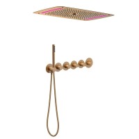 Душевой комплект Timo Saona SX-2319/19SM С ВНУТРЕННЕЙ ЧАСТЬЮ, с термостатом, розовое золото