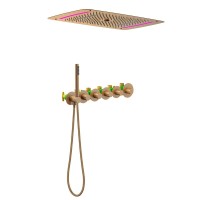 Душевой комплект Timo Saona SX-2319/19SM С ВНУТРЕННЕЙ ЧАСТЬЮ, с термостатом, розовое золото