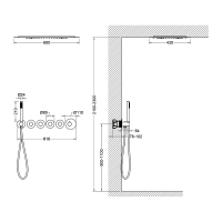 Душевой комплект Timo Saona SX-2319/19SM С ВНУТРЕННЕЙ ЧАСТЬЮ, с термостатом, розовое золото