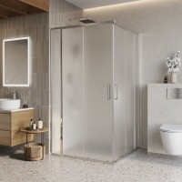 Душевой уголок BelBagno Luce A-22-90+20-P-Cr профиль хром, стекло рифленое