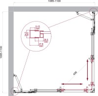 Душевой уголок BelBagno Luce A-22-90+20-P-Cr профиль хром, стекло рифленое
