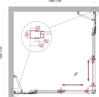 Душевой уголок BelBagno Luce A-22-90+20-P-Cr профиль хром, стекло рифленое