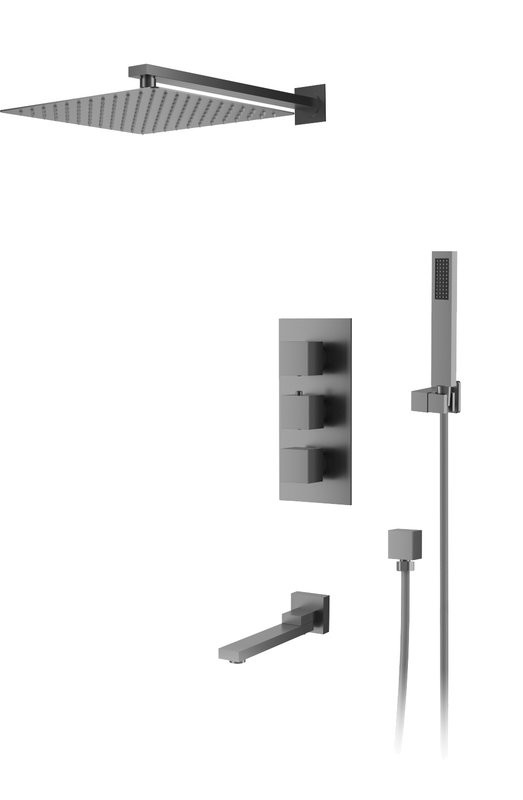 Душевой комплект D&K Bayern.Liszt DA2515606A04 С ВНУТРЕННЕЙ ЧАСТЬЮ, серый графит