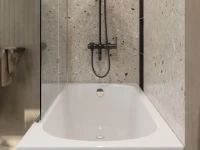 Акриловая ванна Cezares Eco ECO-175-75-41-W37 175x75 см, пристенная, белая, с каркасом, с экраном