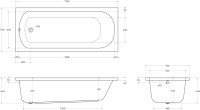 Акриловая ванна Cezares Eco ECO-175-75-41-W37 175x75 см, пристенная, белая, с каркасом, с экраном
