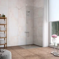 Душевая перегородка Vegas Glass EAF LUX 5 870x199 профиль белый, стекло прозрачное