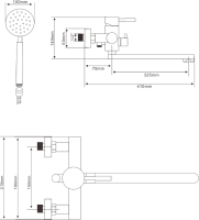 Смеситель с длинным изливом для ванны Olive'S Akero AK11221 хром