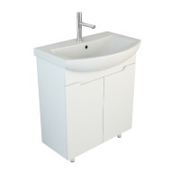 Тумба с раковиной Emmy Агата 70 глянцевая белая