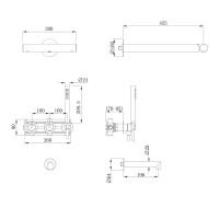 Душевой комплект Abber Perfekte 316 AF8A50BST С ВНУТРЕННЕЙ ЧАСТЬЮ, брашированная сталь