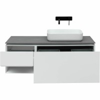 Мебель для ванной комнаты Allen Brau Infinity 120 1+1 R, подвесная, белый матовый, столешница графит структ