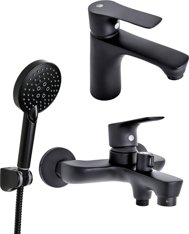 Комплект для ванной Orange Aristo Aristo M19-311b матовый черный