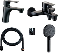 Комплект для ванной Orange Aristo Aristo M19-311b матовый черный