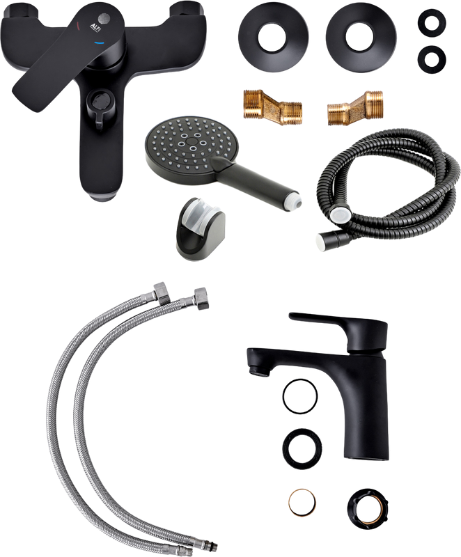 Комплект для ванной Orange Aristo Aristo M19-311b матовый черный