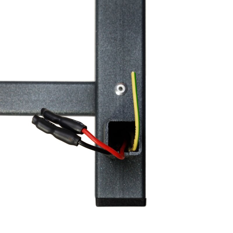 Полотенцесушитель электрический Comfysan Verona-K EC-8 100x55 см, подключение справа, слева, скрытое подключение справа, оружейная сталь, лесенка, из стали