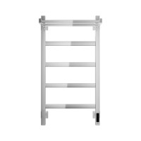 Полотенцесушитель электрический Grota Lore 430х800 NP EL 80x45 см, подключение справа, слева, скрытое подключение справа, глянцевый хром, лесенка, с полкой