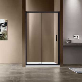 Душевая дверь Garda VDS-1G140CLB, 1400, черный, стекло прозрачное