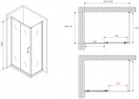 Душевой уголок Abber Schwarzer Diamant AG30150B5-S70B5 150x70, профиль черный, стекло прозрачное