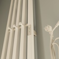 Полотенцесушитель электрический Маргроид Inaro профильный R 150х24, с крючками, белый матовый