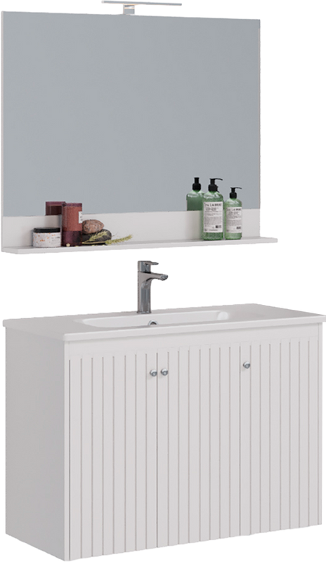 Мебель для ванной комнаты Lemark Romance 100 белая глянцевая