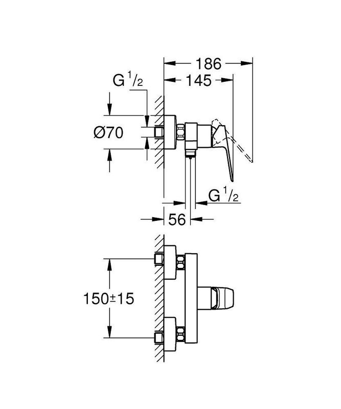 Смеситель для душа GROHE Cubeo, хром (1018240000)
