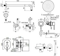 Комплект для ванной Plumberia Selection Ixo KITZXO15NO210 С ВНУТРЕННЕЙ ЧАСТЬЮ, черный матовый