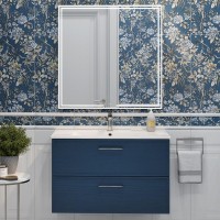 Мебель для ванной комнаты KERAMA MARAZZI Piano Classic 85 подвесная, ясень синий матовый